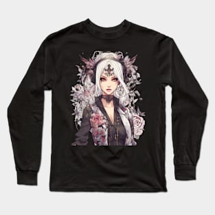 Melancholy Moonlight Emo Goth Anime Girl Universe Long Sleeve T-Shirt